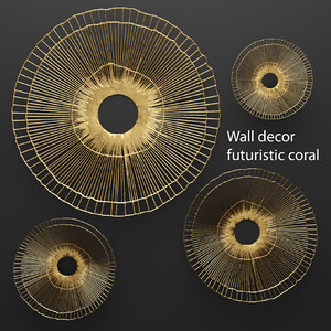 wall decor futuristic coral 3d model
