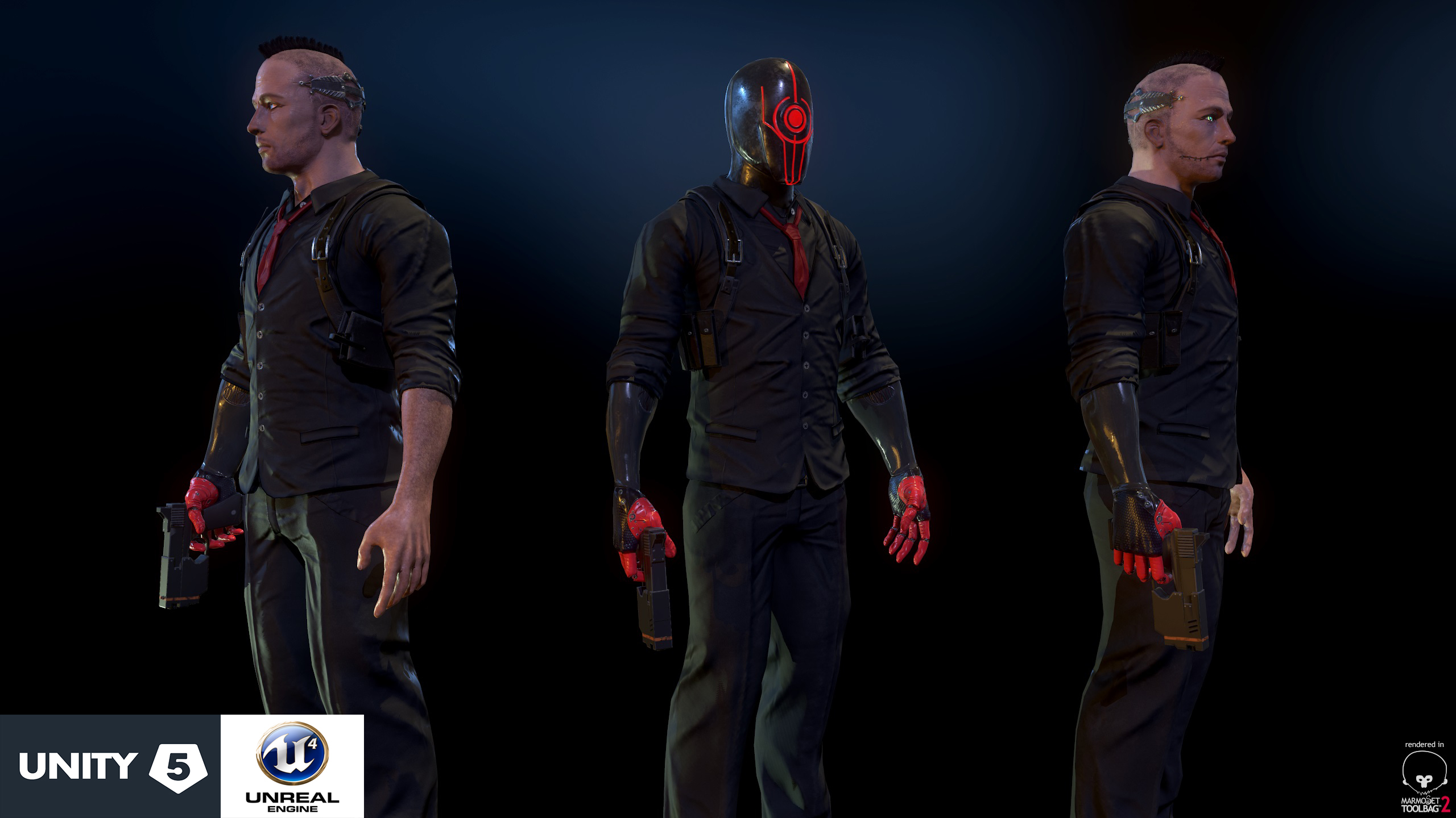 cyberpunk detective 3d model