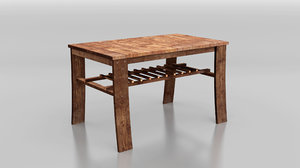 3d rustic table