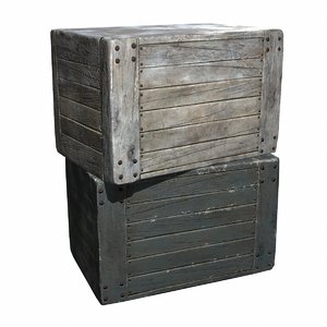 wood crate boxes 3d model