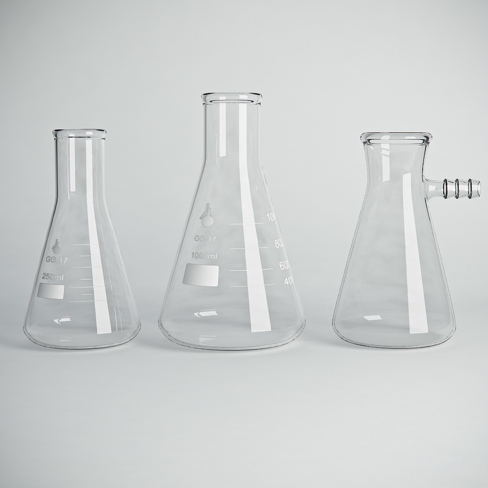 flasks lab 3d model