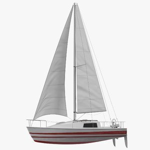 small sailing yacht 3d model