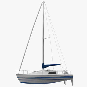 3d model small sailing yacht 2