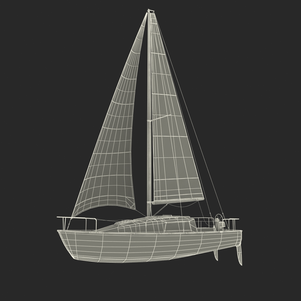 small yacht 3d model