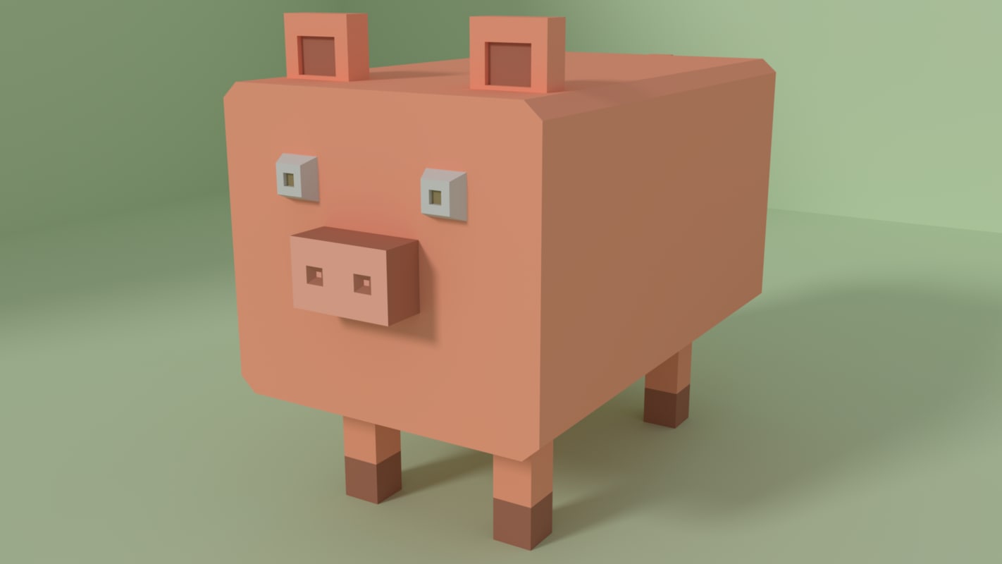 3d модель свиньи из МАЙНКРАФТА