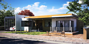 realistic modern villa 3d obj