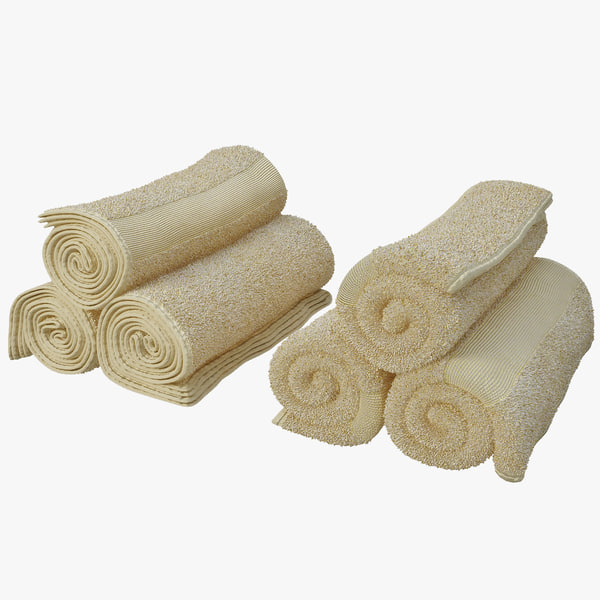 3d model towels rolled