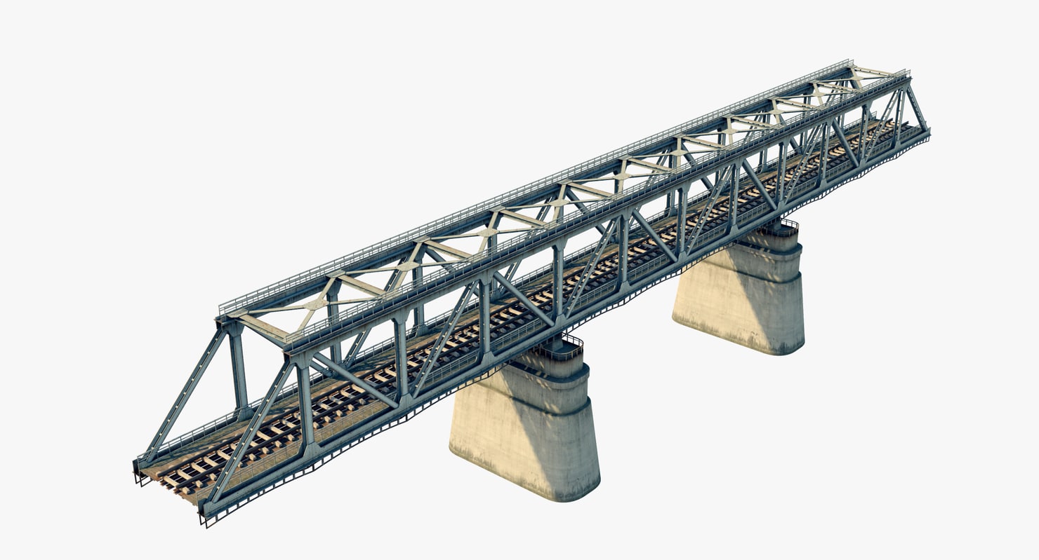 bridge railroad rail 3d model