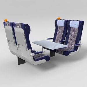 3d model train seat