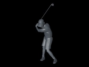 3d basic golfer model