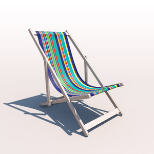 deck chair - contemporary 3d obj