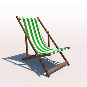 deck chair - green 3d model