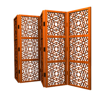 3d islamic folding screen