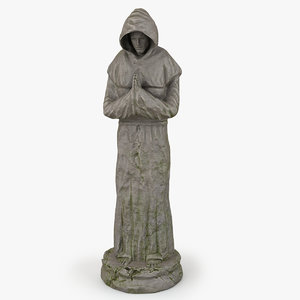 3d model monk statue 1