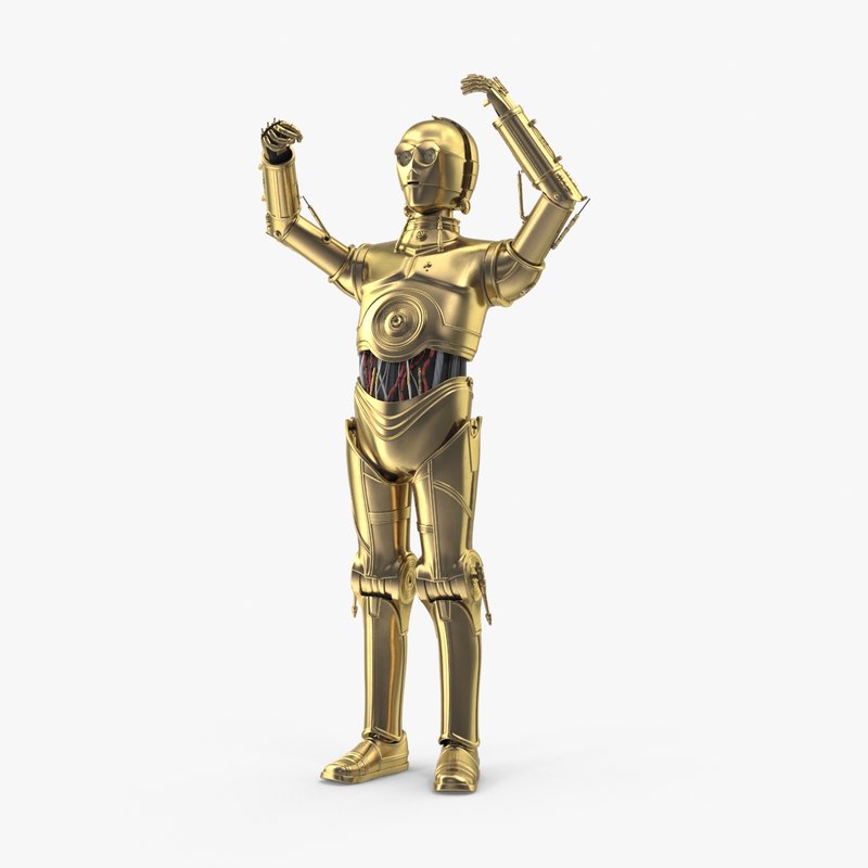 3d model of c3po scared