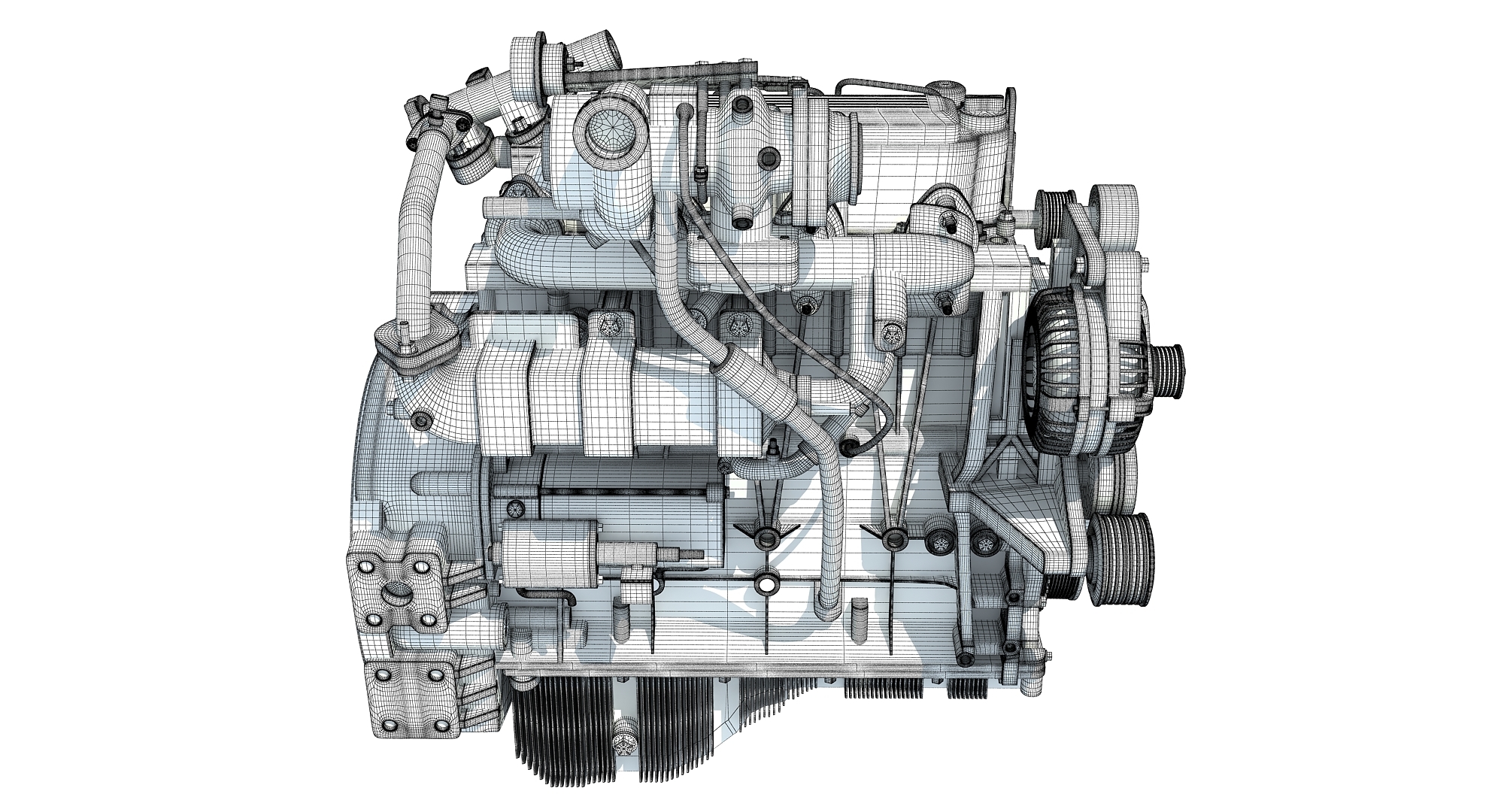 3d model heavy duty diesel engine