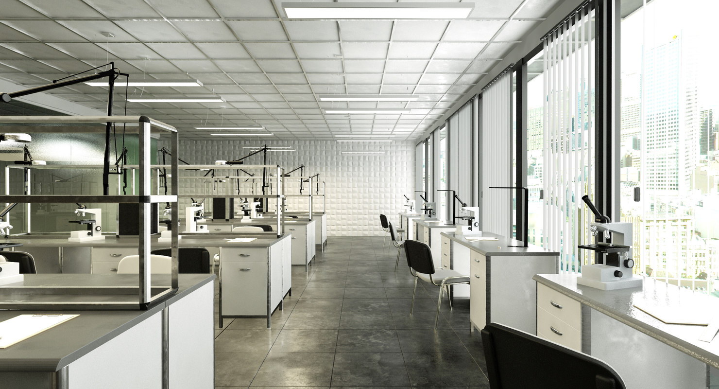 3d model interior scientific laboratory scene