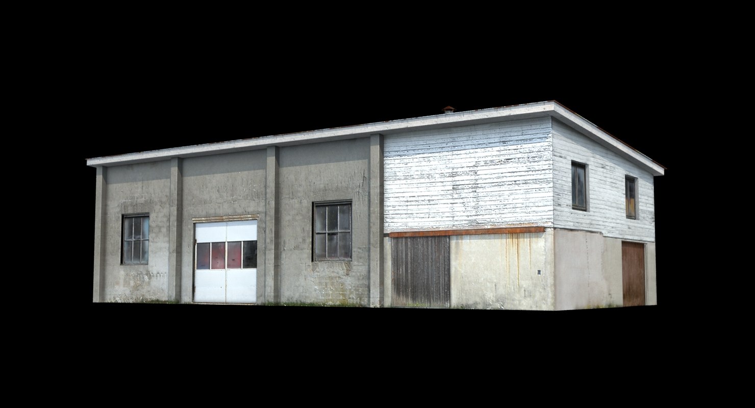 shabby workshop concrete 3d obj