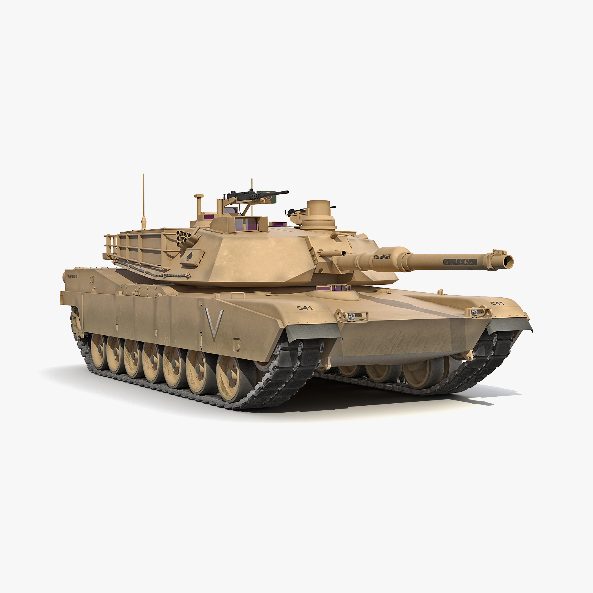 m1 abrams 2 rigged 3d model