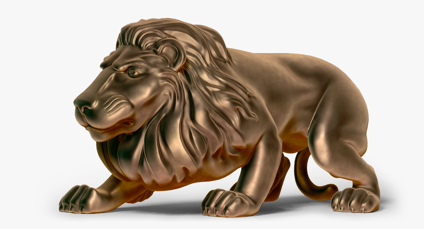 zbrush lion statue 3d 3ds