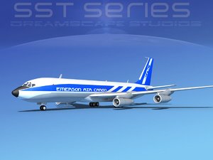 707-320 boeing 707 cargo 3d model
