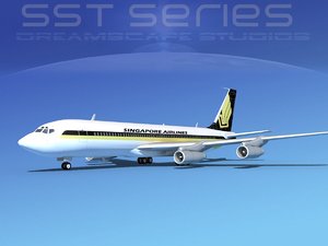 3d model 707-320 boeing 707 airliner
