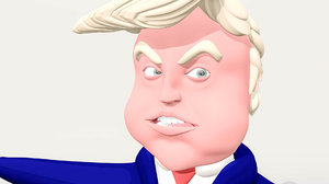 3d model cartoon donald trump modeled
