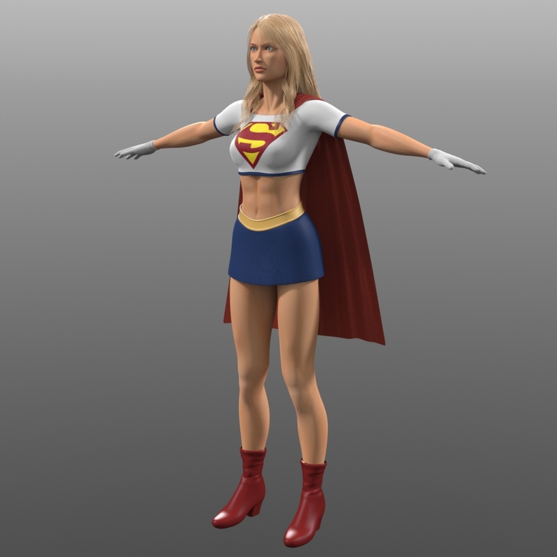 Original Supergirl Costume Danvers 3d Obj