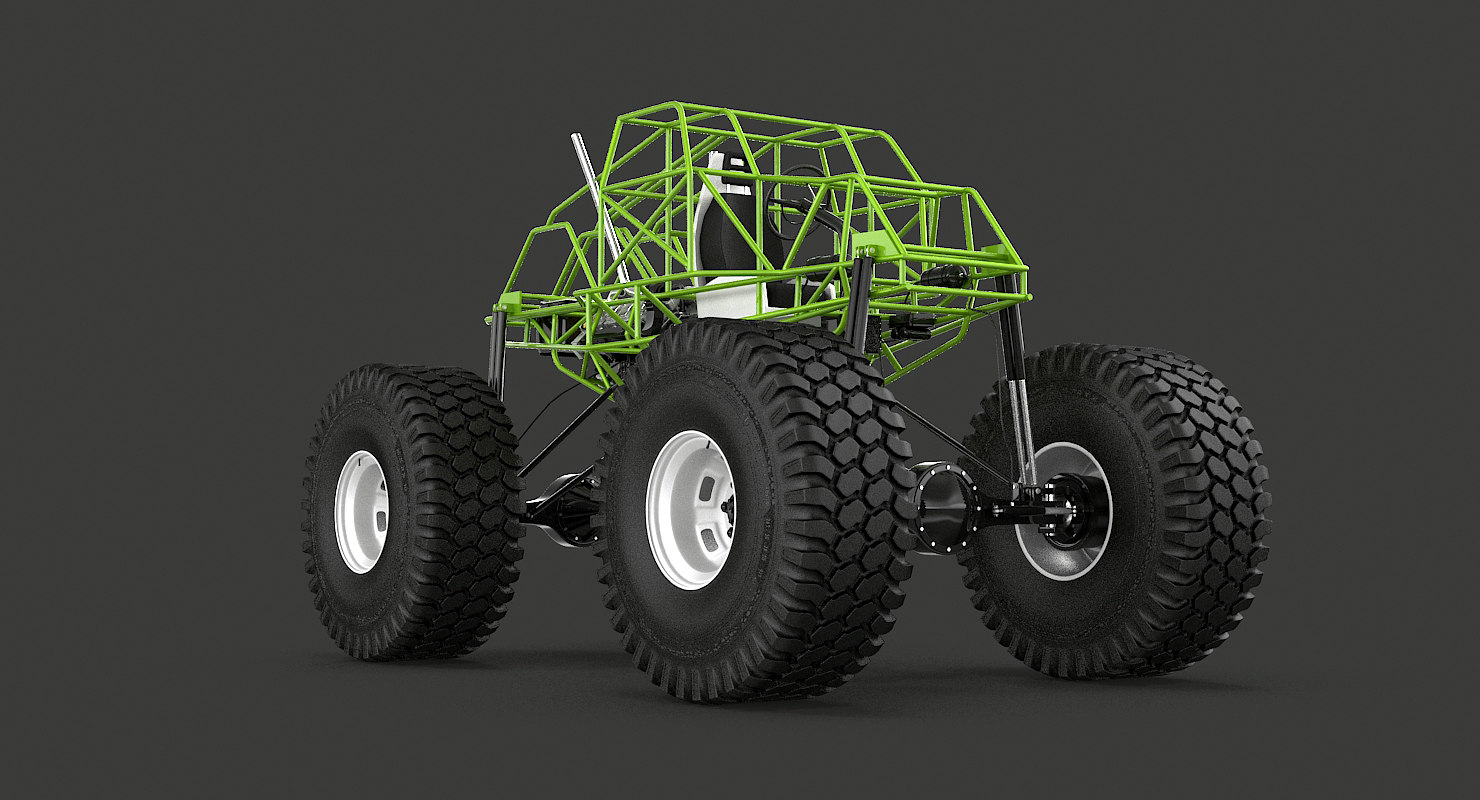 monster truck chassis 3d model