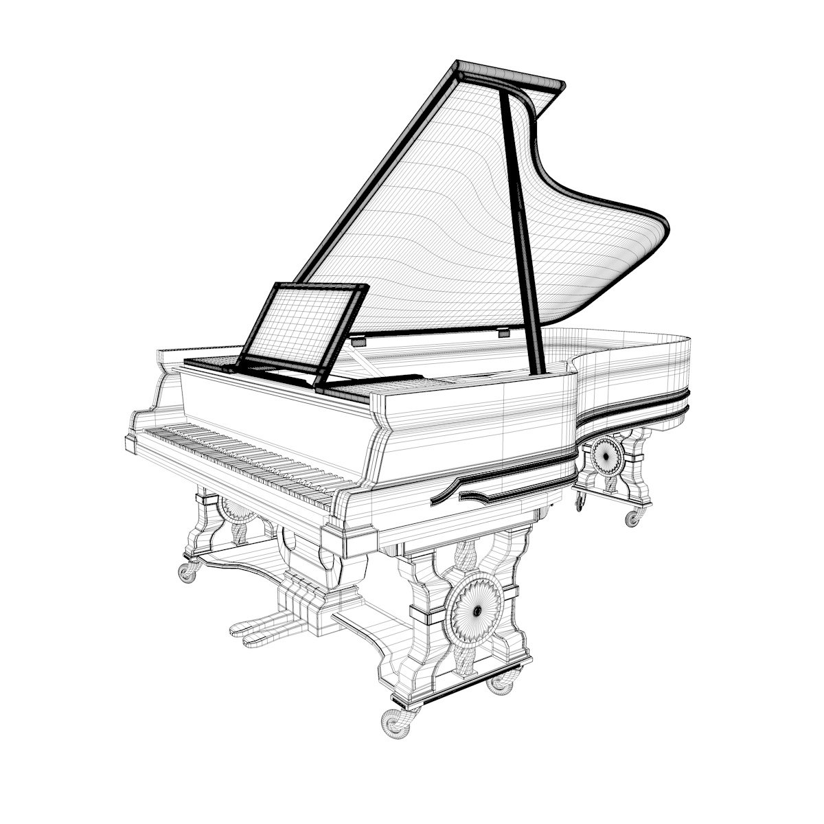 3d grand piano