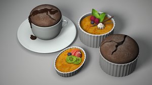 3d model ramekin desserts