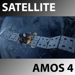 3d model space satellite amos 4