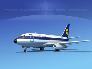 3d boeing 737 737-100 lufthansa model