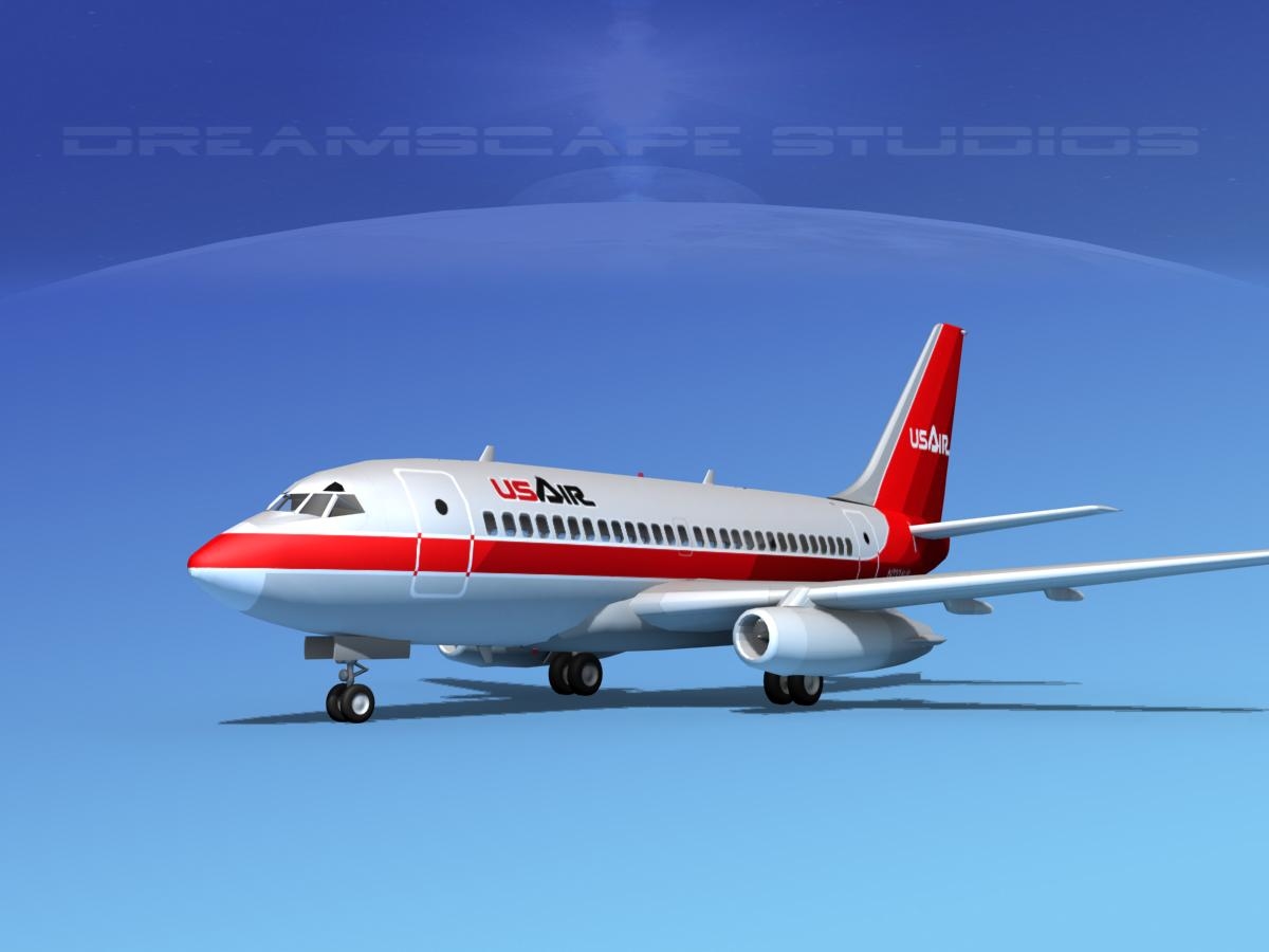 Modelo 3d Boeing 737 100 Us Air Turbosquid 1032255