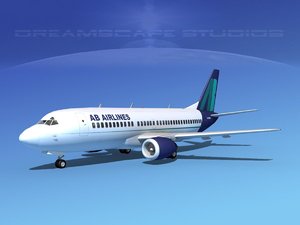 boeing 737 airliner 737-300 3d model