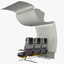 3d airplane cabin wall a380 model