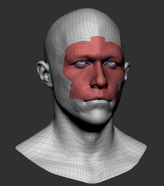 male head base mesh obj