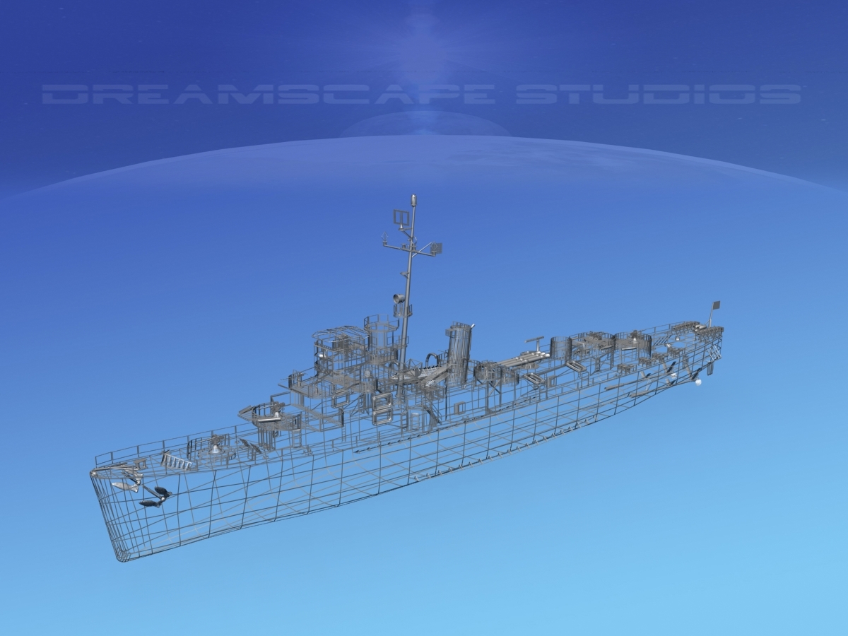 de-215 uss burke buckley级驱逐舰护航3d模型