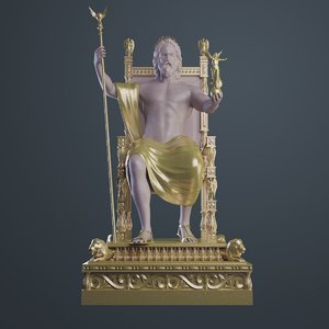 ancient statue zeus 3d model