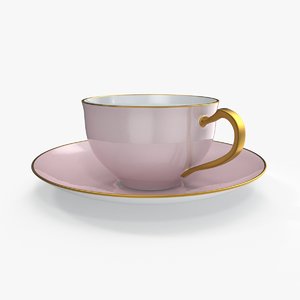 3d tea cup saucer