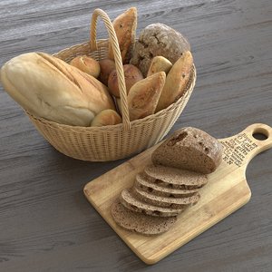 3d model bread basket