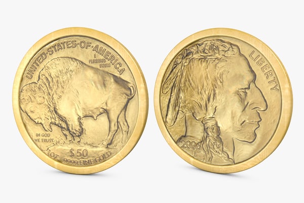 gold buffalo $50 3d 3ds