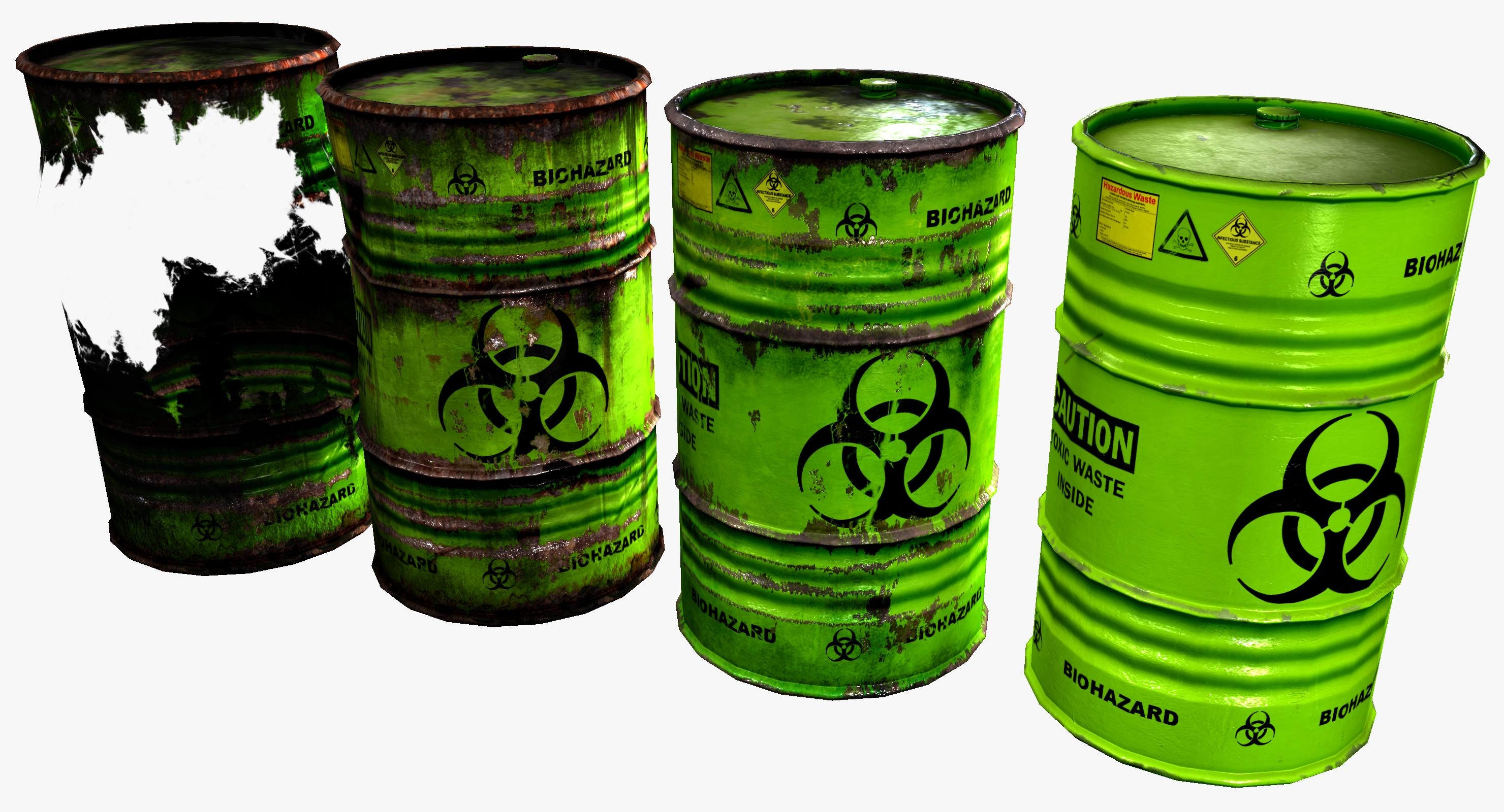 3d model barrel toxic waste