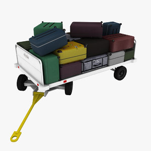 3d model of clyde 15f2900 baggage cart