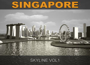 singapore skyline c4d