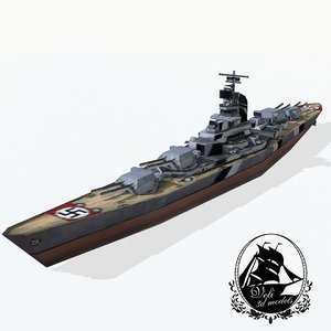 3d bismarck class battleships model