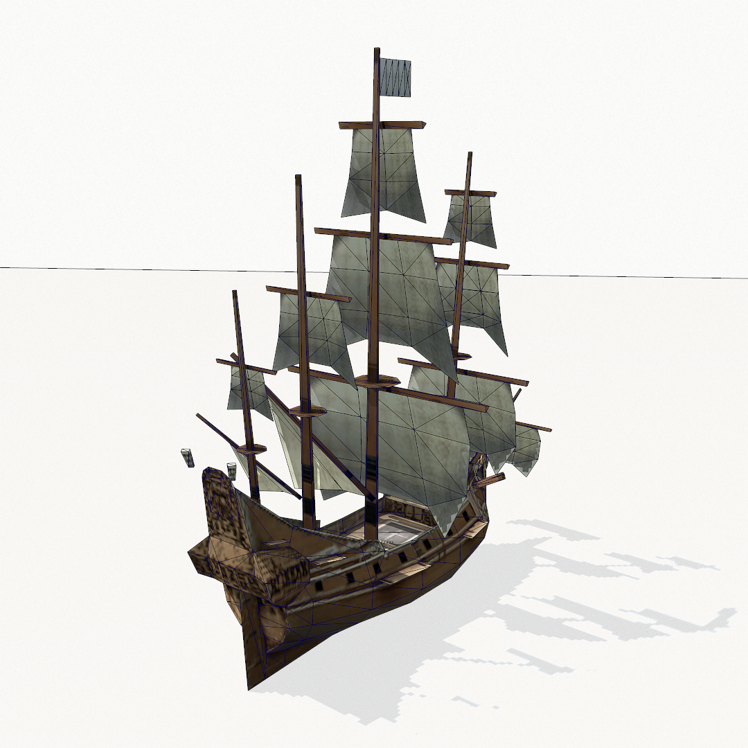 3d medieval galleon model