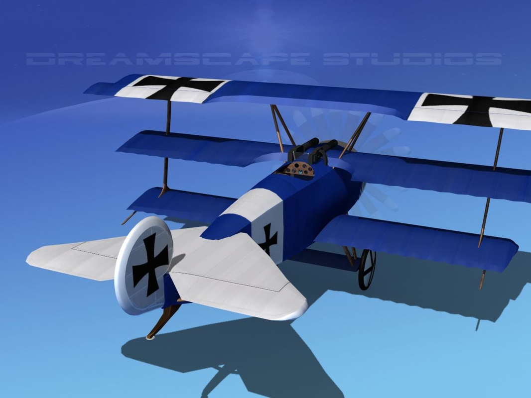 triplanes fokker dr-1 fighter 3d model