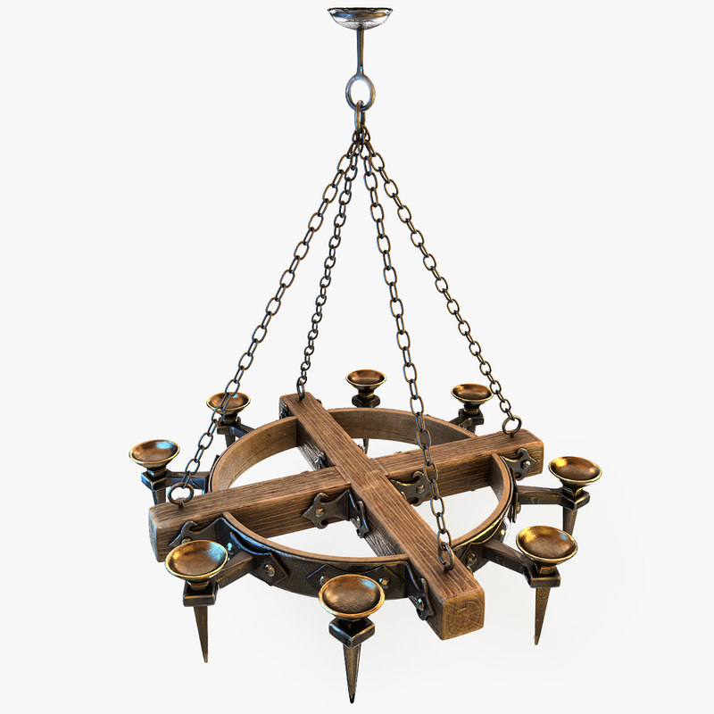 medieval chandelier obj