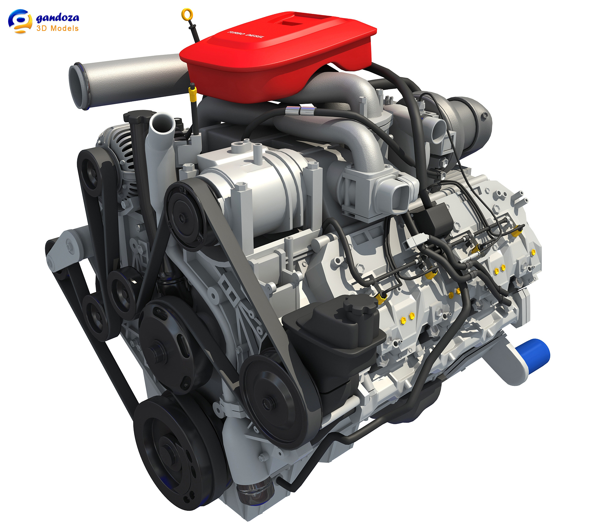 car engine modeled 3d model